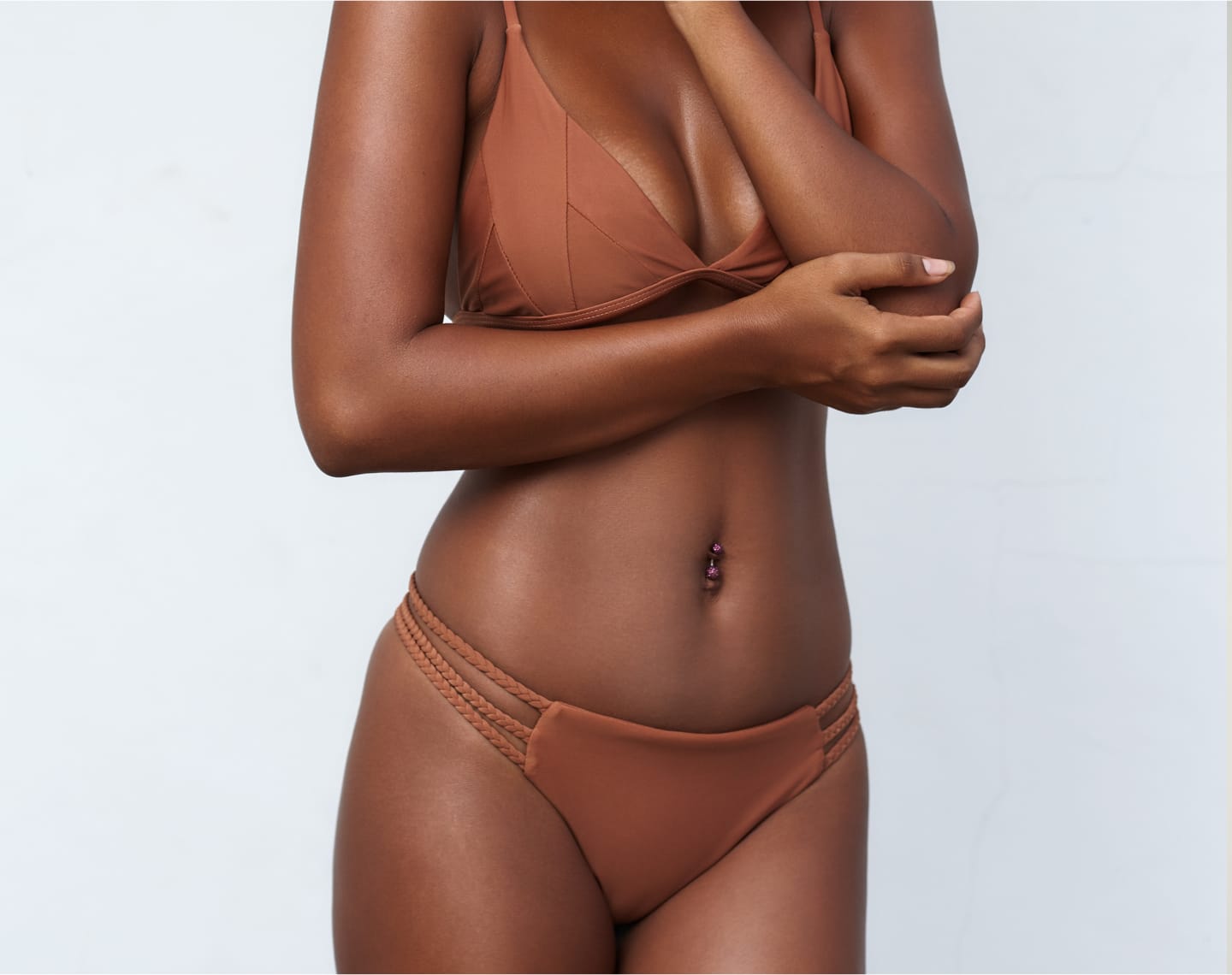 Close up of woman's body in bikini